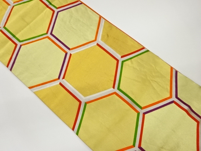 JAPANESE KIMONO / VINTAGE FUKURO OBI / WOVEN KIKKO PATTERN